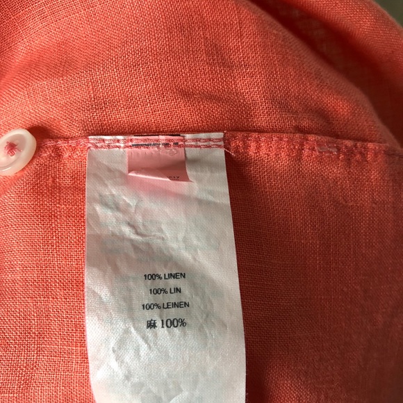 J. Crew Factory oversized linen top, peach/coral - Picture 6 of 6